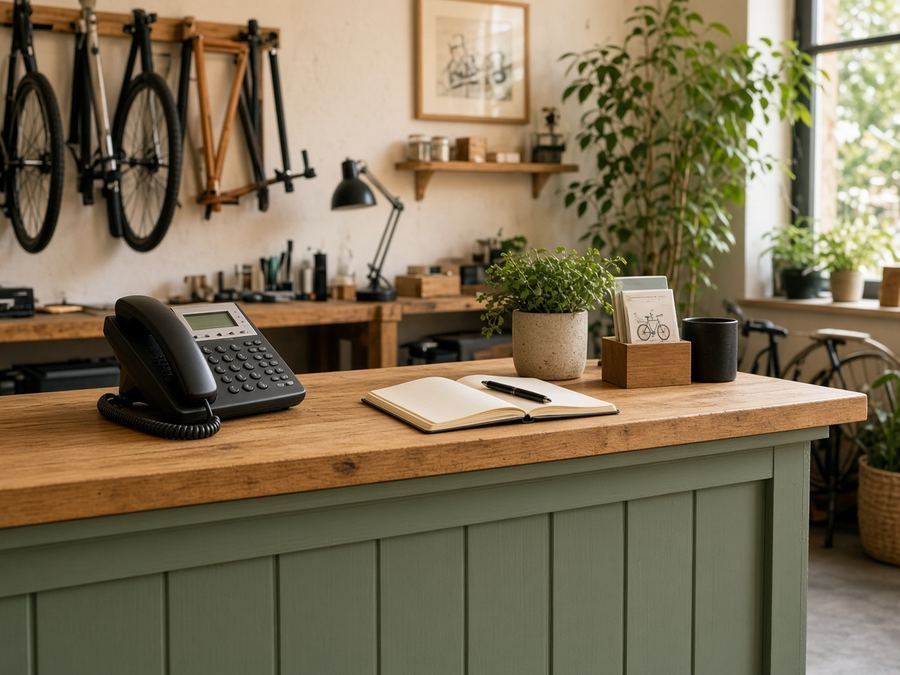 Contact desk at Cycles Pop Limbs in Tartu